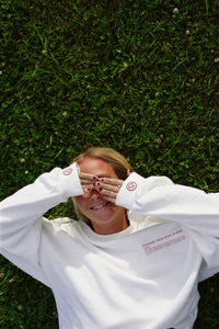 Mock neck crew off white