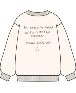Mock neck crew off white