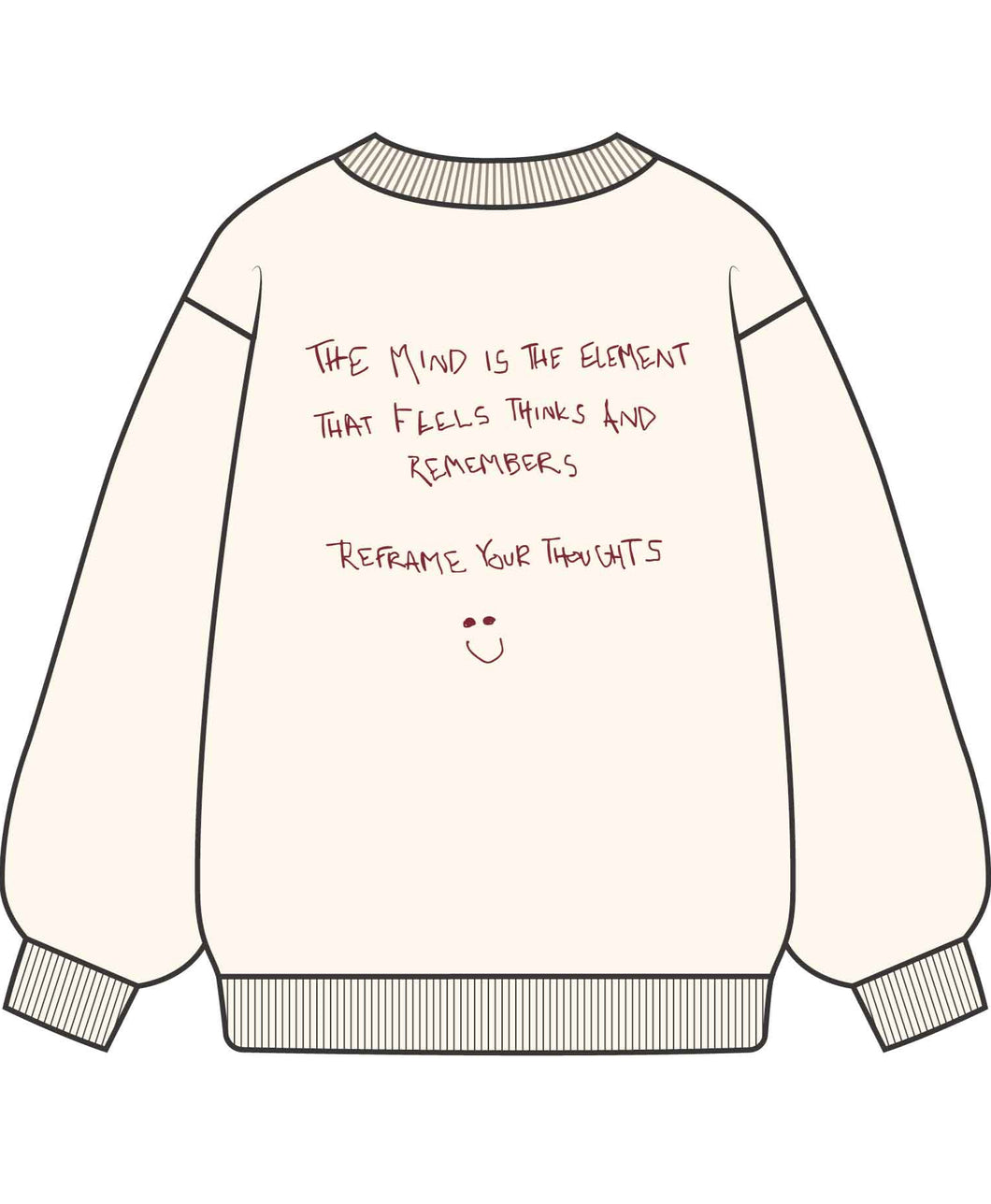 Mock neck crew off white